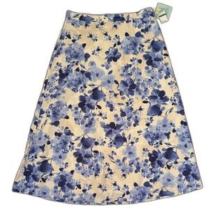 NWT CeCe Floral Cotton Maxi Skirt size L Cottagecore Coquette English Country